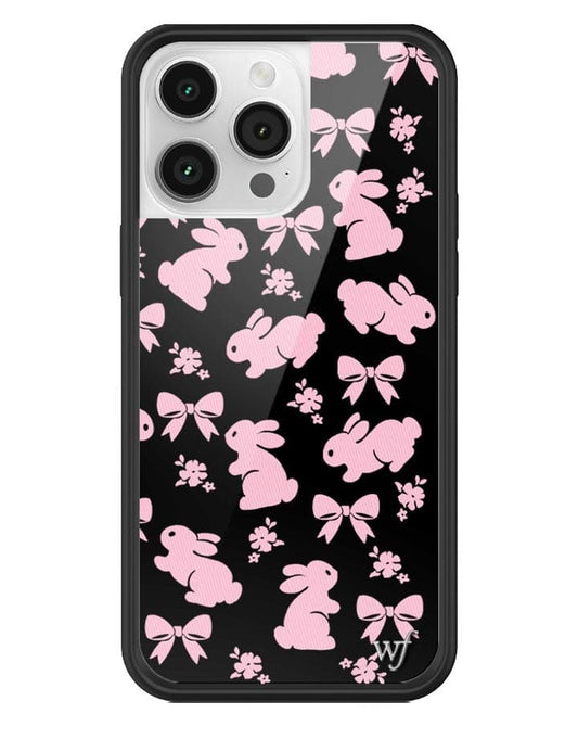 wildflower pink bunnies iphone 14 pro max case