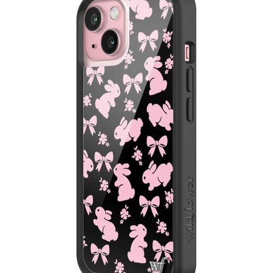 Wildflower Pink Bunnies iPhone 15 Case