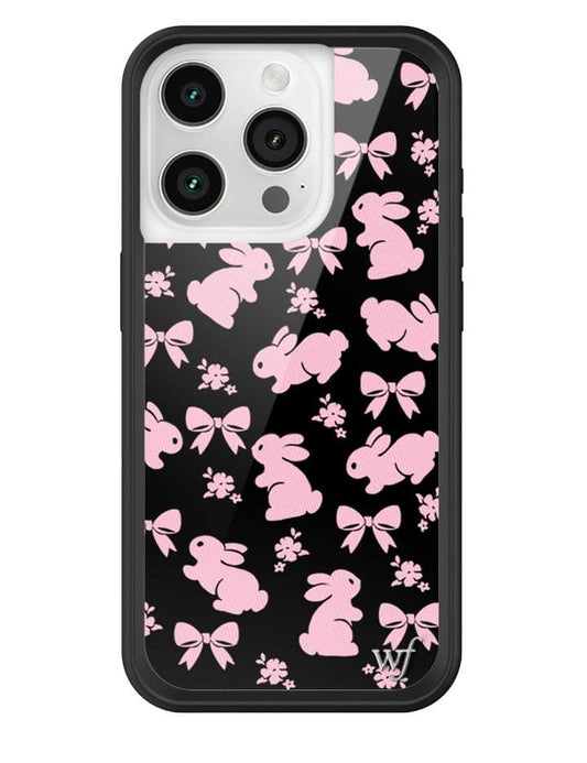 wildflower pink bunnies iphone 15 pro case