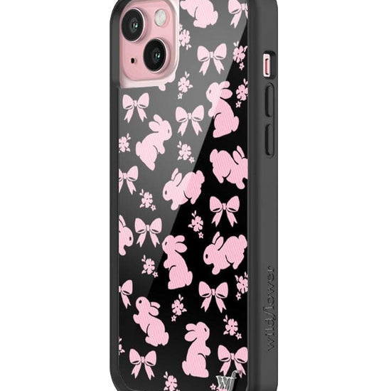 Wildflower Pink Bunnies iPhone 15 Plus Case