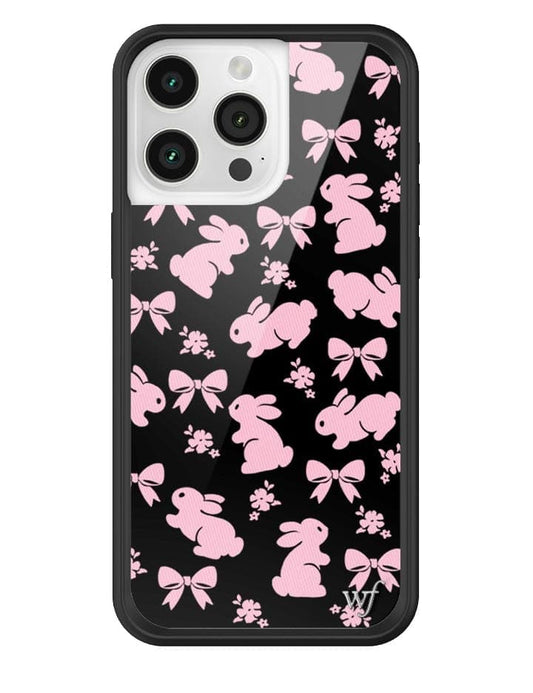 wildflower pink bunnies iphone 15 pro max case
