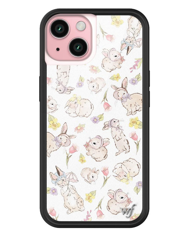 Wildflower Bunnies In Bonnets iPhone 15 Case