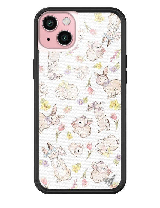 Wildflower Bunnies In Bonnets iPhone 15 Plus Case