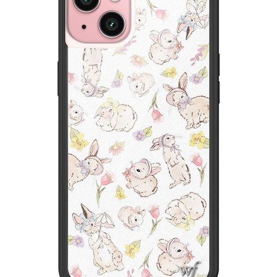 Wildflower Bunnies In Bonnets iPhone 15 Plus Case