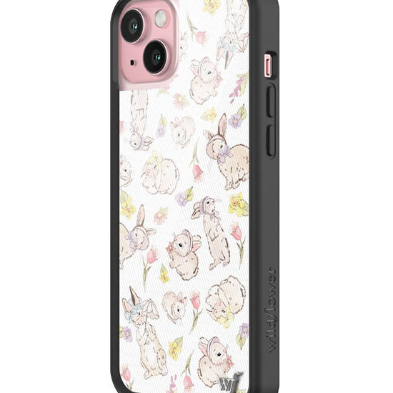 Wildflower Bunnies In Bonnets iPhone 15 Plus Case