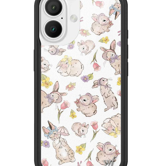 Wildflower Bunnies In Bonnets iPhone 16 Case