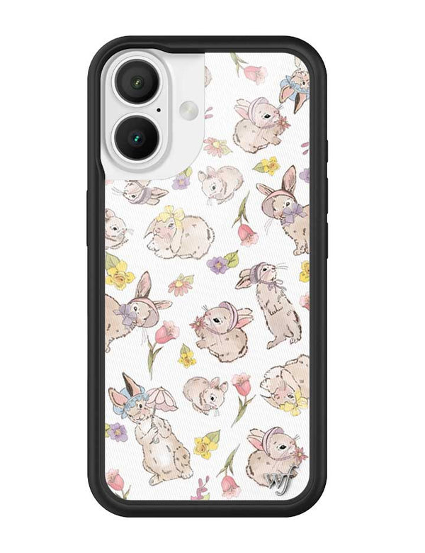 Wildflower Bunnies In Bonnets iPhone 16 Case