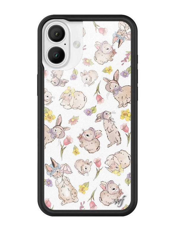 Wildflower Bunnies In Bonnets iPhone 16 Plus Case