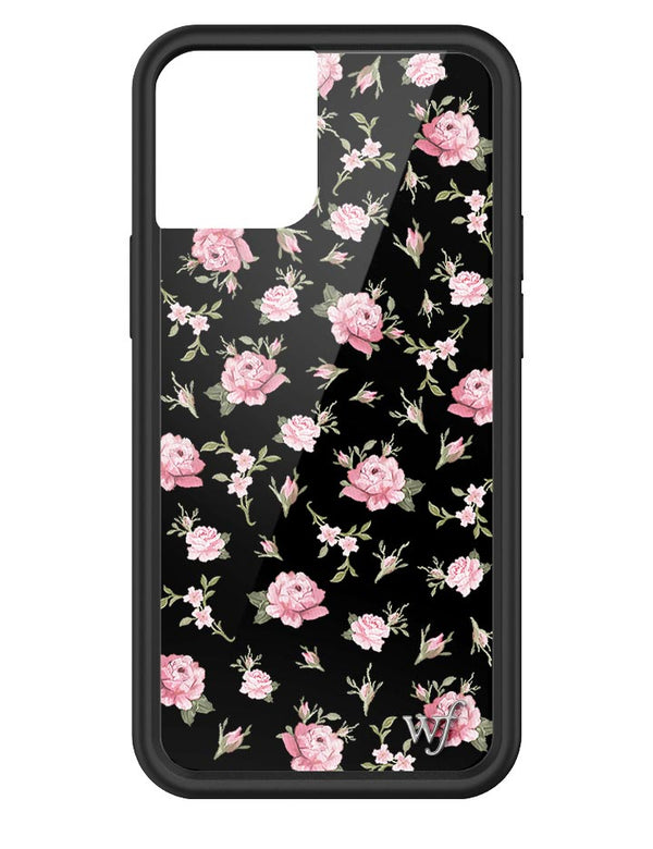 Wildflower Black And Pink Floral iPhone 13 Mini Case