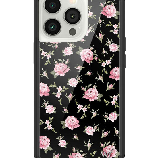 Wildflower Black And Pink Floral iPhone 13 Pro Case