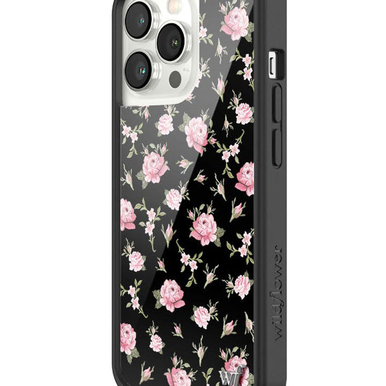 Wildflower Black And Pink Floral iPhone 13 Pro Case