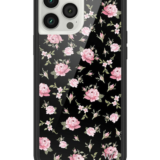 Wildflower Black And Pink Floral iPhone 13 Pro Max Case