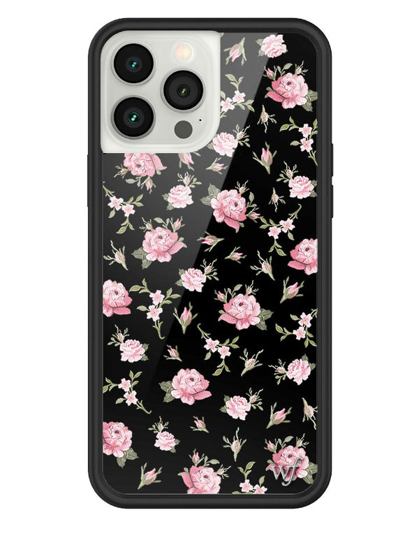 Wildflower Black And Pink Floral iPhone 13 Pro Max Case