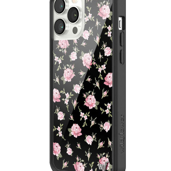 Wildflower Black And Pink Floral iPhone 13 Pro Max Case