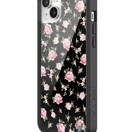 Wildflower Black And Pink Floral iPhone 14 Plus Case