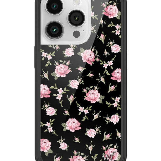 Wildflower Black And Pink Floral iPhone 14 Pro Case