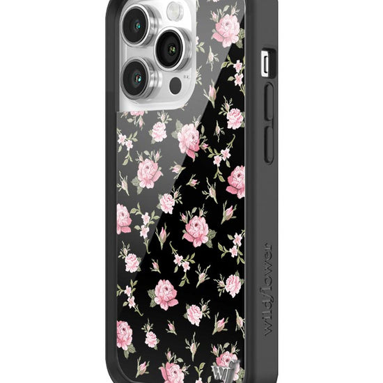 Wildflower Black And Pink Floral iPhone 14 Pro Case