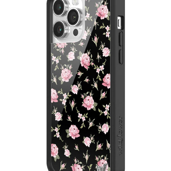 Wildflower Black And Pink Floral iPhone 14 Pro Max Case