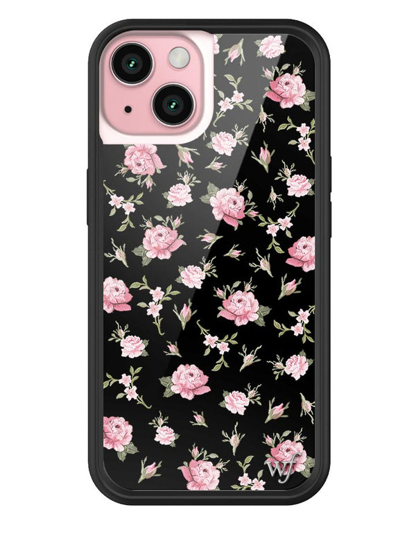 Wildflower Black And Pink Floral iPhone 15 Case