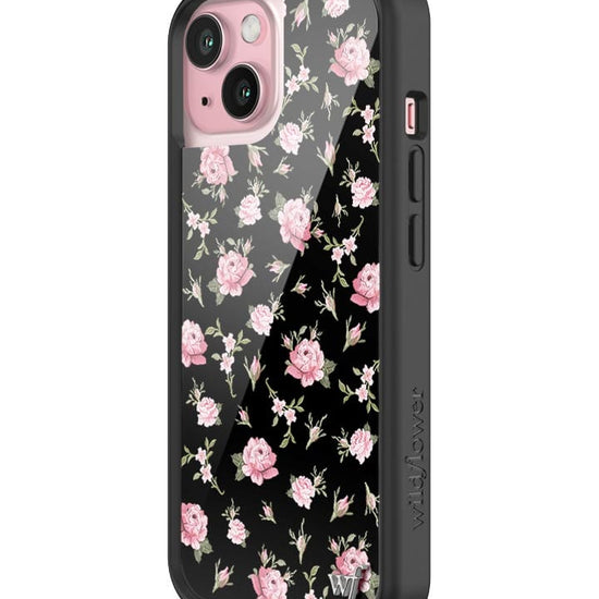 Wildflower Black And Pink Floral iPhone 15 Case