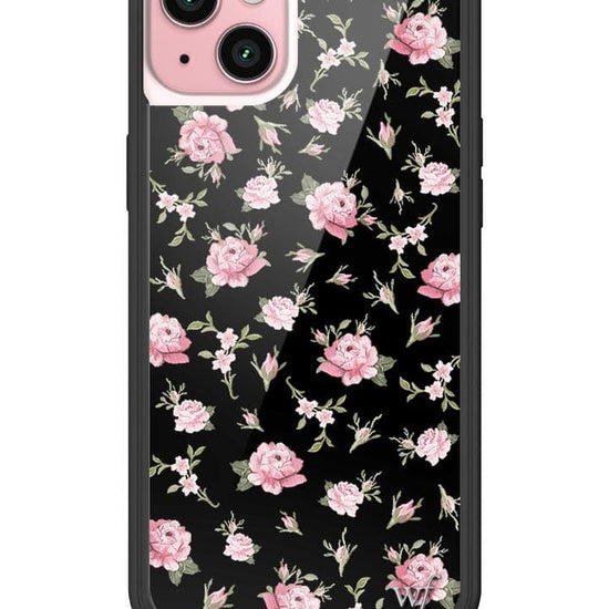 Wildflower Black And Pink Floral iPhone 15 Plus Case