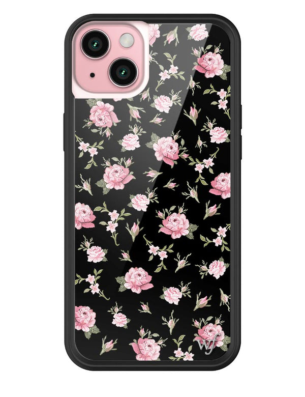 Wildflower Black And Pink Floral iPhone 15 Plus Case