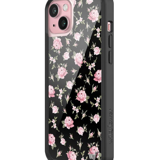 Wildflower Black And Pink Floral iPhone 15 Plus Case