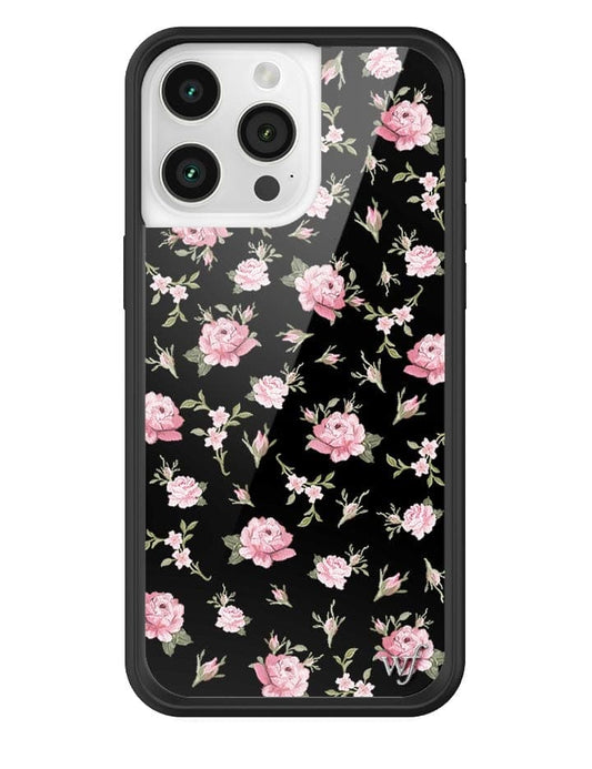 wildflower black and pink floral iphone 15 pro max
