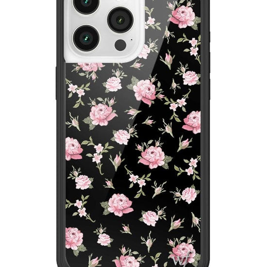 wildflower black and pink floral iphone 15 pro max case 