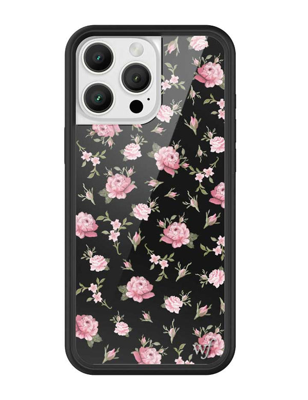 Black and Pink Floral iPhone Case