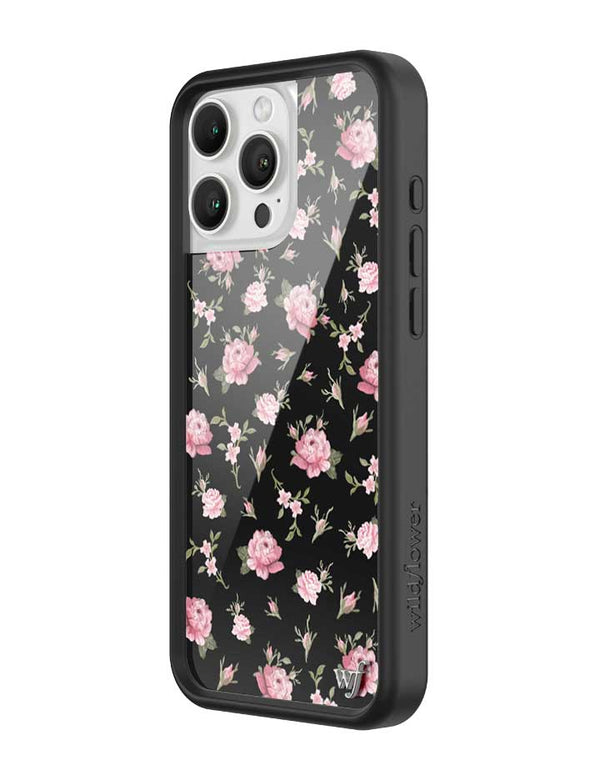 Black and Pink Floral iPhone Case