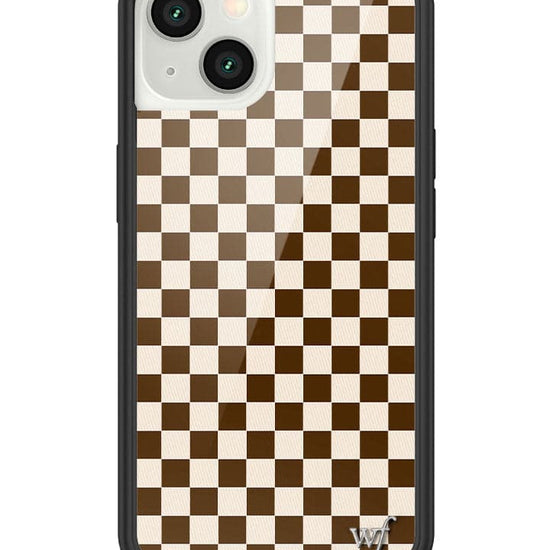 Wildflower Checkers | Brown iPhone 13 Case