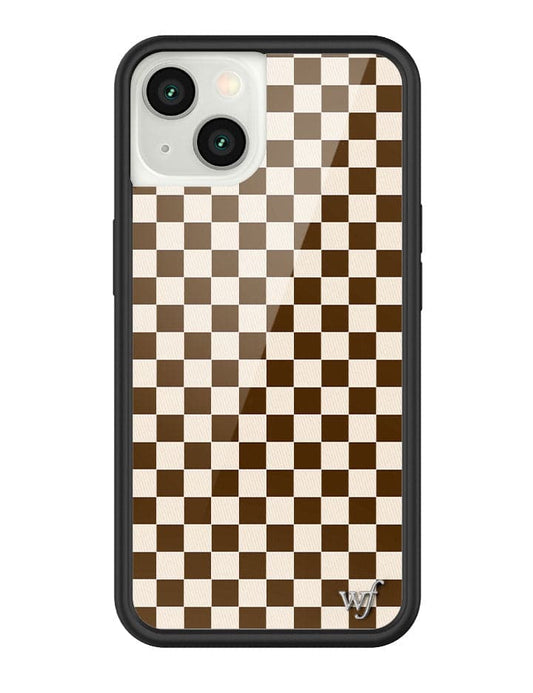 wildflower brown checkers iphone 13 case