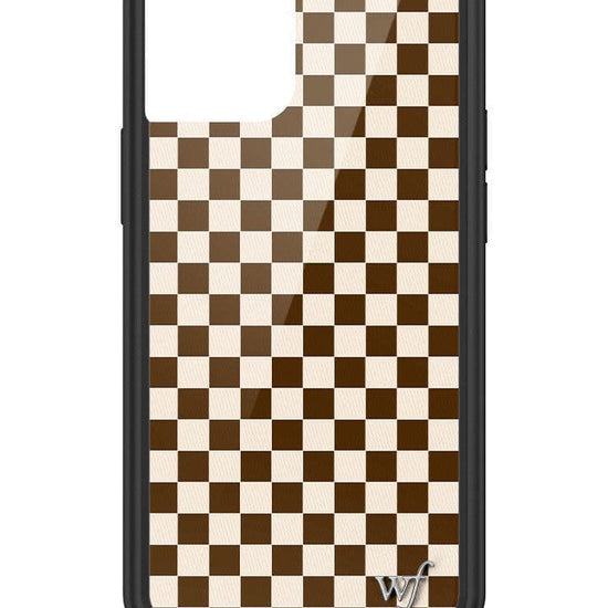 Wildflower Checkers | Brown iPhone 13 Mini Case