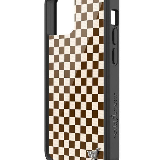 Wildflower Checkers | Brown iPhone 13 Mini Case