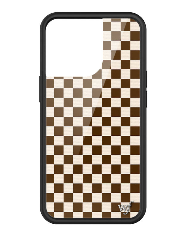 Wildflower Checkers | Brown iPhone 13 Pro Case