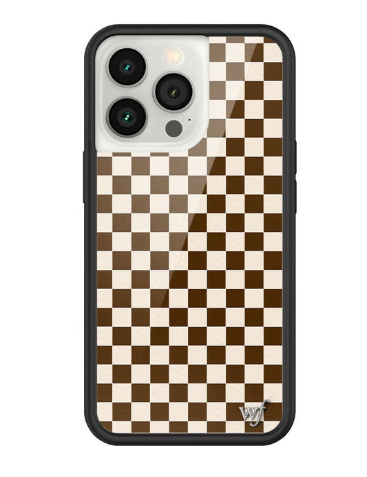 wildflower brown checkers iphone 13 pro case