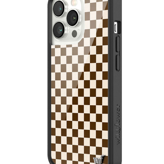 Wildflower Checkers | Brown iPhone 13 Pro Case