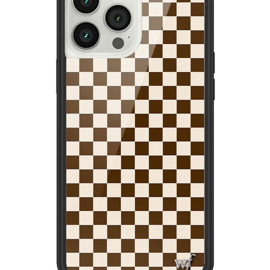 Wildflower Checkers | Brown iPhone 13 Pro Max Case