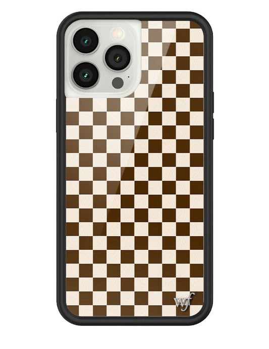 wildflower brown checkers iphone 13 pro max case