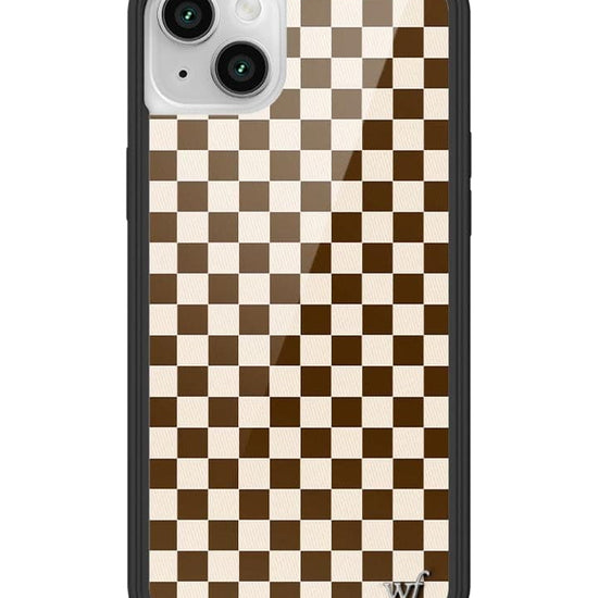 Wildflower Checkers | Brown iPhone 14 Case