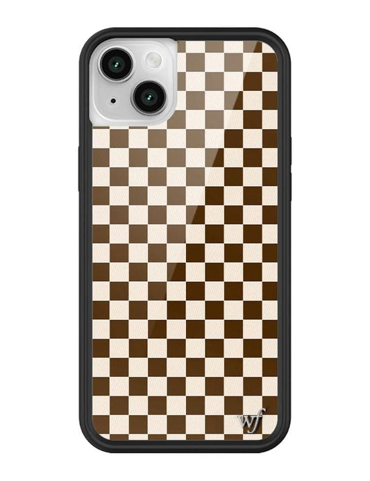 wildflower brown checkers iphone 14 case