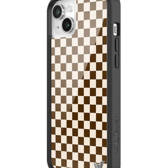 Wildflower Checkers | Brown iPhone 14 Case