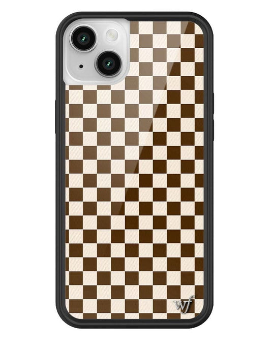 Wildflower Checkers | Brown iPhone 14 Plus Case