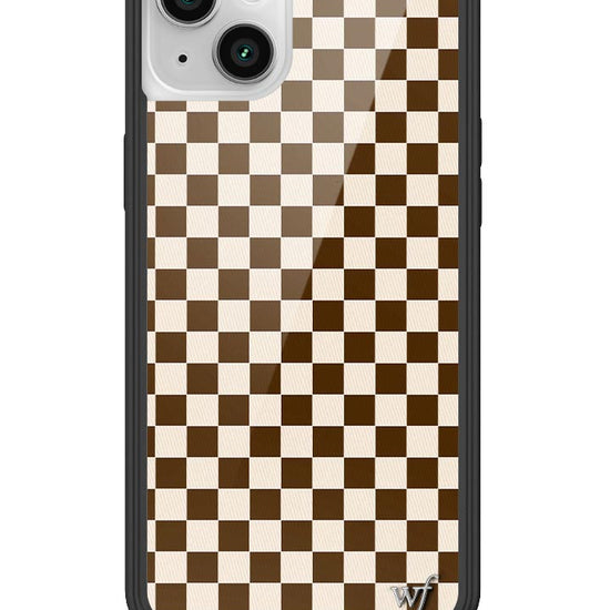 Wildflower Checkers | Brown iPhone 14 Plus Case