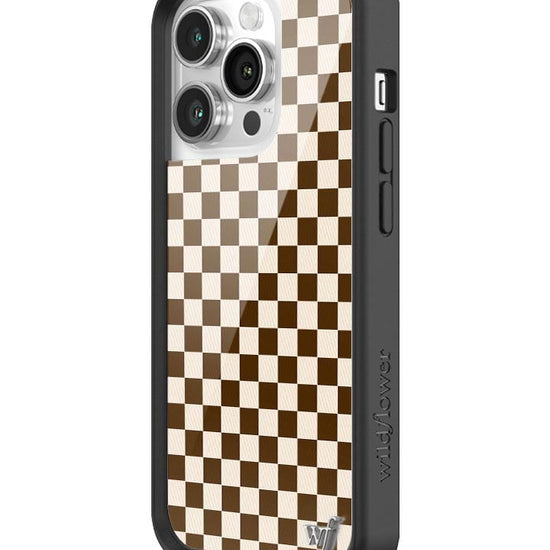 Wildflower Checkers | Brown iPhone 14 Pro Case