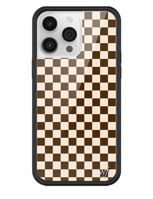 wildflower brown checkers iphone 14 pro max case