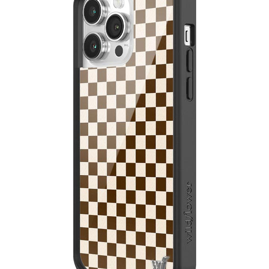 Wildflower Checkers | Brown iPhone 14 Pro Max Case