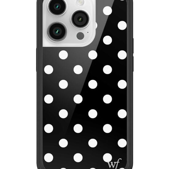 Wildflower Polka Dot Black and White iPhone 14 Pro Case