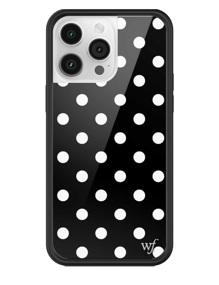 Wildflower Polka Dot iPhone 14 Pro Max Case Black and White